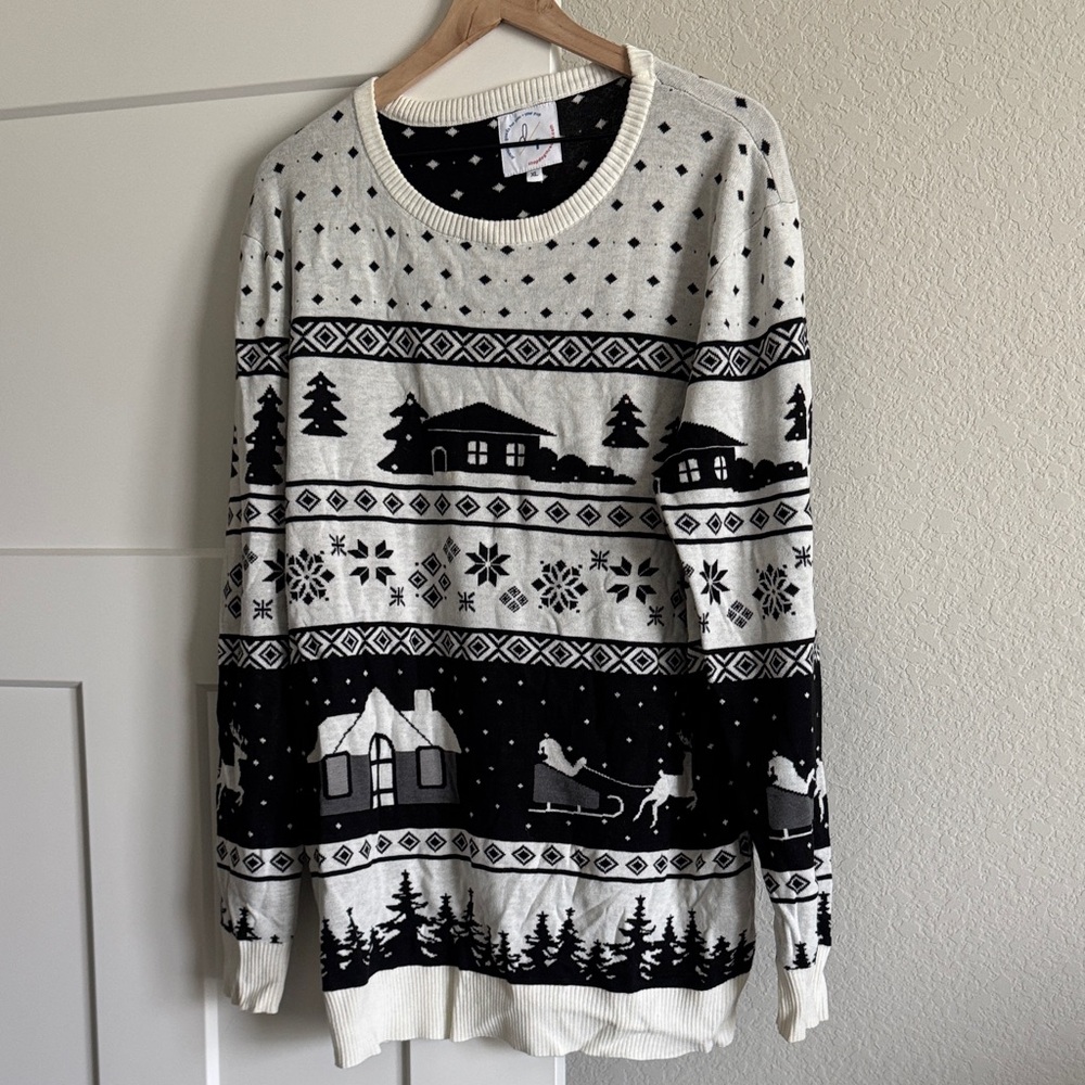 Winter Wonderland Black and White Sweater